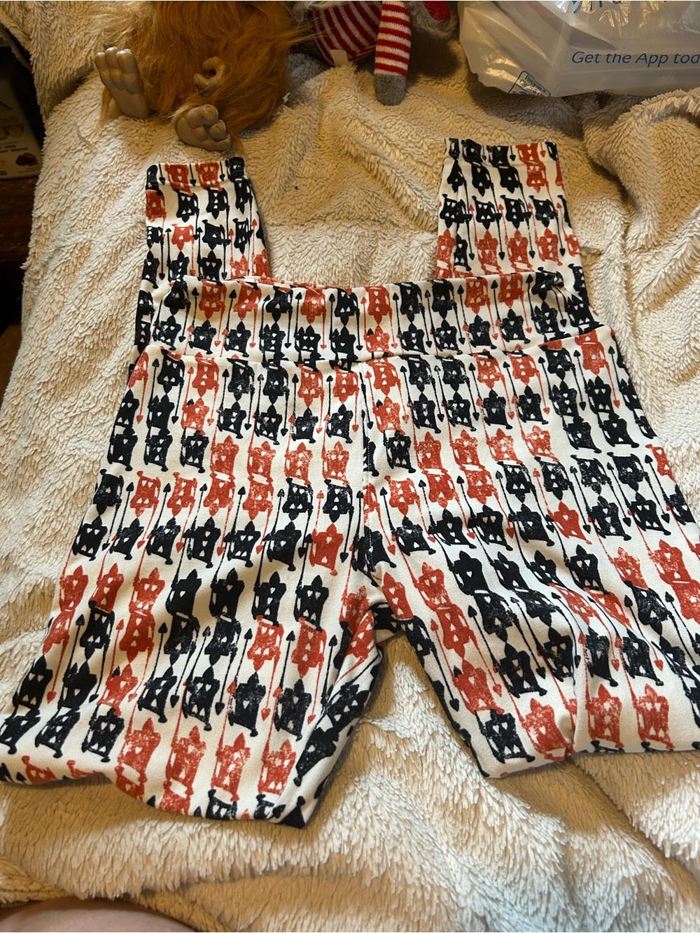 Womens Patterned Wide-Strap Jumpsuit — Black & Rust on White